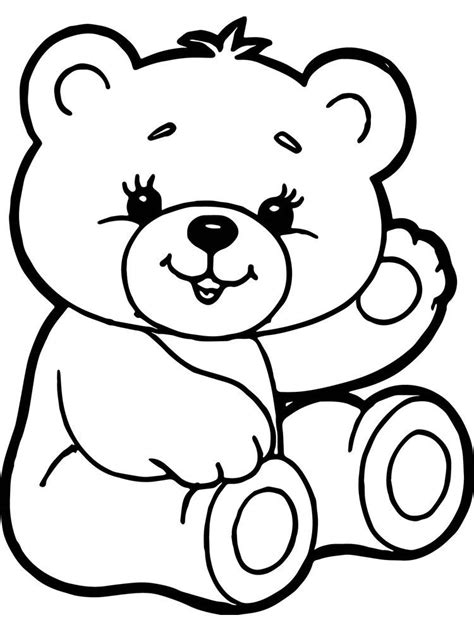 Girl Bear | Teddy bear coloring pages, Bear coloring pages, Bear images