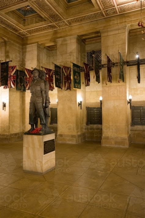 Image of Inside the Shrine of Remembrance in Melbourne - Austockphoto