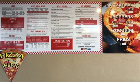 Menu at Azar`s Gourmet Pizza pizzeria, Newport Beach