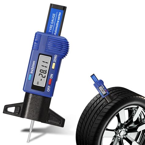 Buy Tire Tread Depth Gauge Digital Tire Depth Gauge LCD Display Tire Thread Measuring Gauge Blue ...