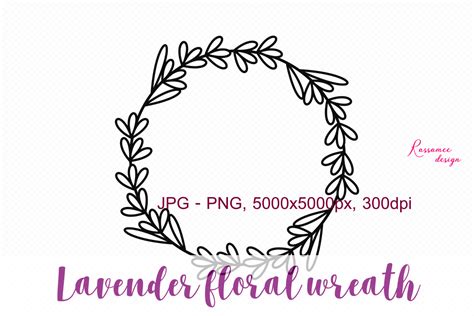 Lavender Wreath Clipart Graphic by Rassamee Design · Creative Fabrica