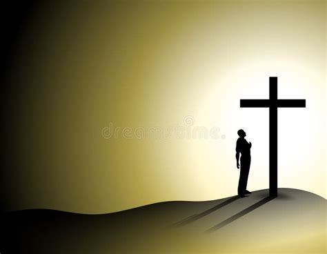 Man Of Faith Alone With Cross Stock Illustration - Illustration of isolated, blessed: 4609269