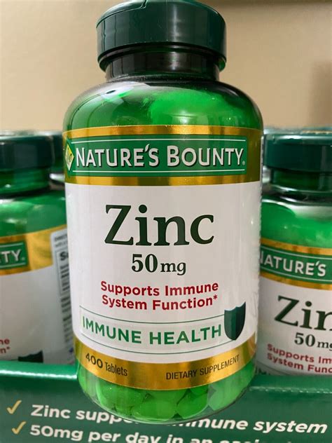 Nature's Bounty Zinc 50mg, 400 Caplets EXP 3/2026 | eBay