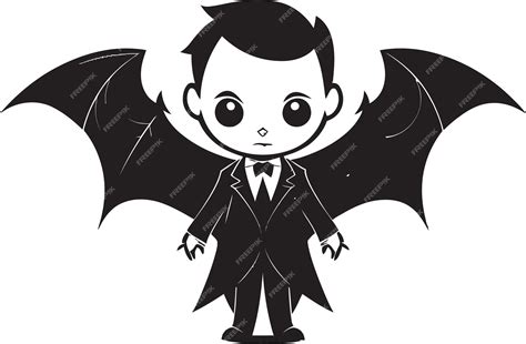 Tiny Vampire Charming Dracula Logo Design Winged Sweetness Cute Dracula ...