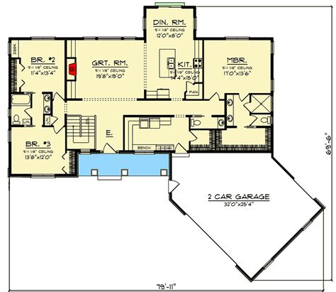 3-Bed Modern Farmhouse Ranch Home Plan with Angled Garage - 890108AH ...