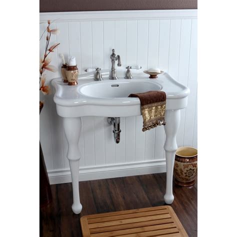 Shop Vintage 32-inch for 8-inch Centers Wall Mount Pedestal Bathroom Sink Vanity - Free Shipping ...