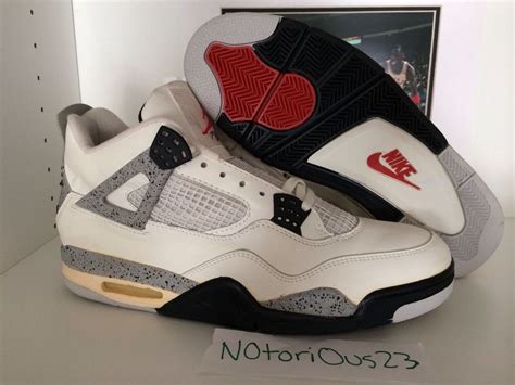 Air Jordan 4: "White/Cement" Original 1989 Pair - Available on eBay ...