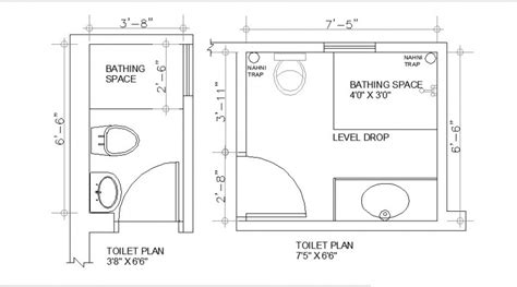 Existing plan and proposed plan of office toilet blocks cad drawing details dwg file - Cadbull