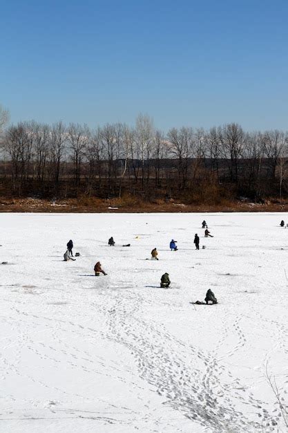 Premium Photo | Ice winter fishing