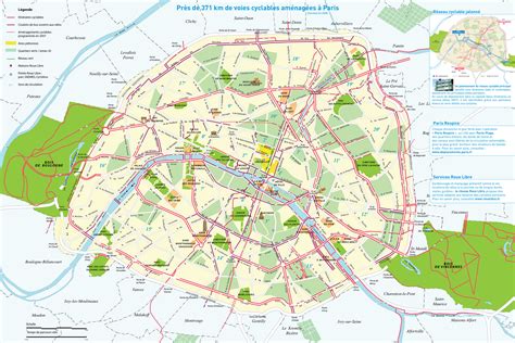 Plan et carte des pistes cyclables et stations de Paris