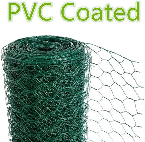 CrazyGadget® Chicken Wire Mesh Rabbit Animal Fence Green PVC Coated Steel Metal Garden Netting ...