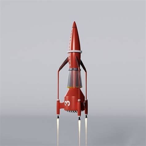 Thunderbird 3 space rocket with two propellers 3D model | CGTrader