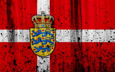 Download wallpapers Danish flag, 4k, grunge, flag of Denmark, Europe, Denmark, national ...