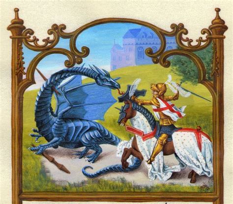 George & Dragon, Saint George And The Dragon, Medieval Artwork, Calligraphy Art Print, Dragon ...