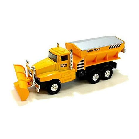 6" Snow Plow Salt Truck Diecast Metal Model Toy With Swivel Pull Action ...