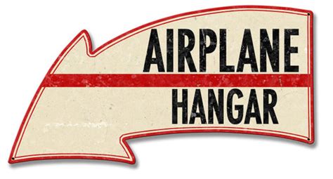 Retro Airplane Hangar Metal Sign 20 x 5 inches