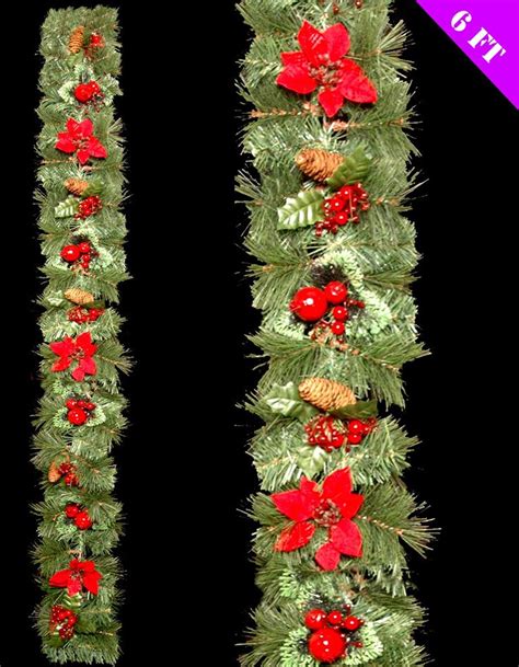 6 FOOT LONG LUXURY DECORATED CHRISTMAS XMAS FESTIVE WREATH GARLAND ...