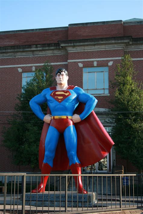 Giant Superman Statue in Metropolis, Illinois