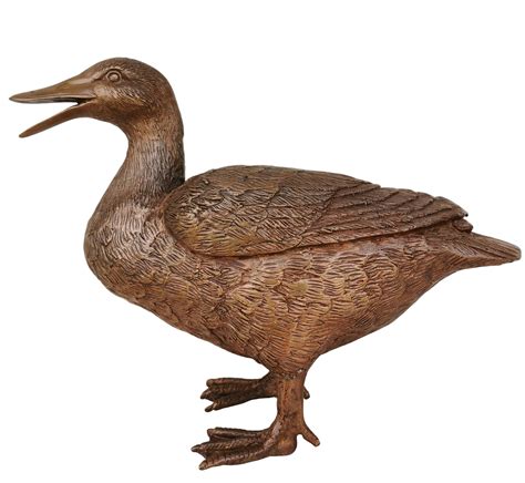 Bronze sculpture of a duck