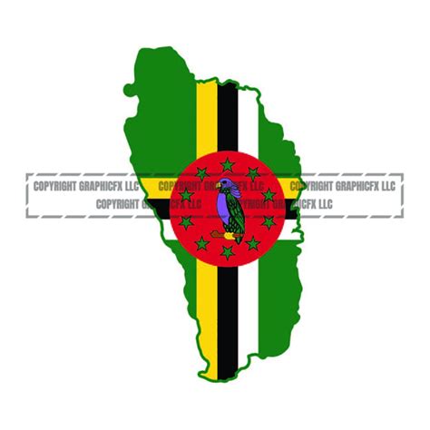 Dominica Flag Island Vector .eps, .dxf, .svg .png. Vinyl Cutter Ready ...