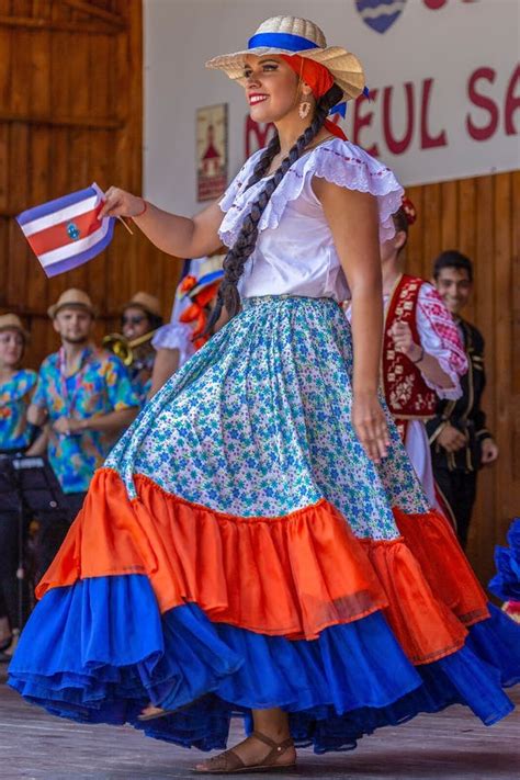 Young Dancer from Costa Rica in Traditional Costume Editorial ...