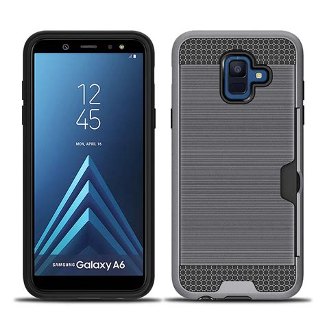 For Samsung Galaxy A6 2018 Case Card Slot Armor Back Cover Samsung ...