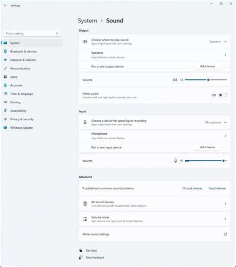 Windows 11 Audio Settings