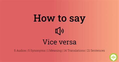 Pronounce vice versa - australianres