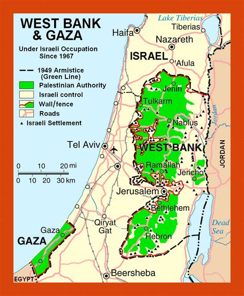 Map of West Bank and Gaza Strip | Maps of West Bank | Maps of Asia | GIF map | Maps of the World ...