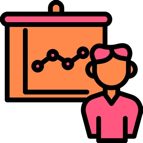 Man Presenting Chart In Pink And Orange Color. 24886608 Vector Art at ...