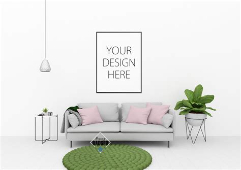 Blank wall mockup - wall art mock up (22079) | Mock Ups | Design Bundles