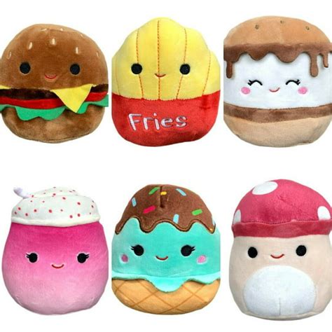 Squishmallows Kellytoy Food Mix Squad 5" Mini Plush Dolls Set Of 6 ...