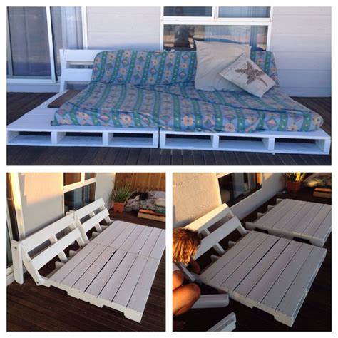 DIY Daybed with adjustable headboard. Made from two pallets #pallet #diy #daybed #beachy | Diy ...