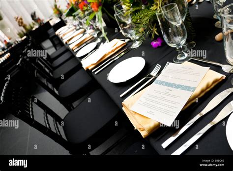 Banquet table setting Stock Photo - Alamy