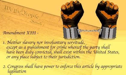 The 13th Amendment was passed in 1865. The amendment made slavery ...