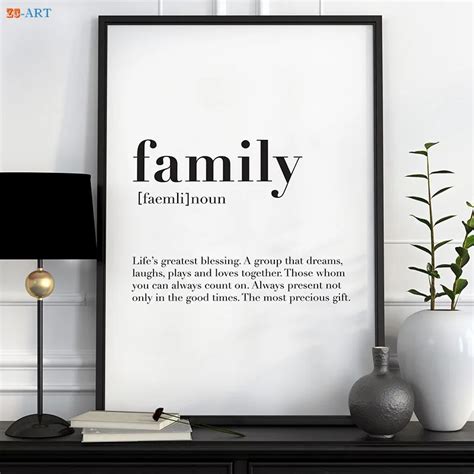 Nordic Minimalist Family Quote Wall Art Canvas Poster Print Painting Pictures Living Room Home ...