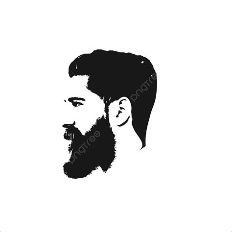 Beard Logo Silhouette Transparent Background, Beard Logo Vector Design, Retro, Beard, Vintage ...