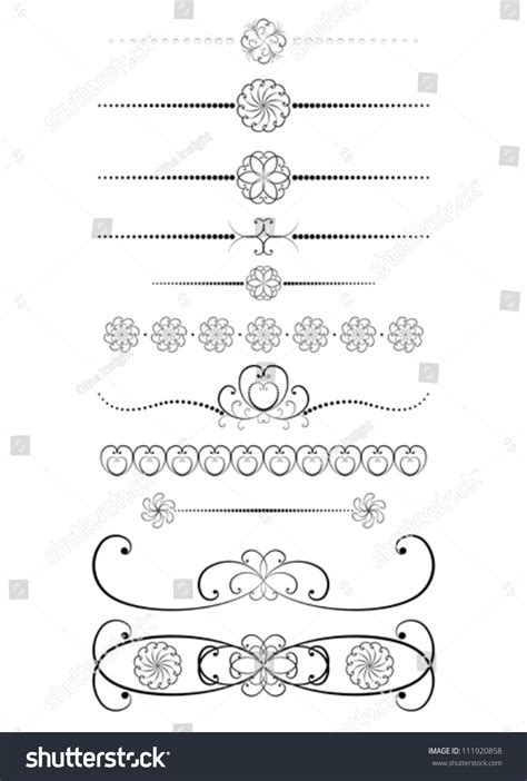 Set Vintage Dividers Vector Illustration Stock Vector (Royalty Free) 111920858 | Shutterstock