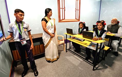 Prime Minister Narendra Modi interacts with students