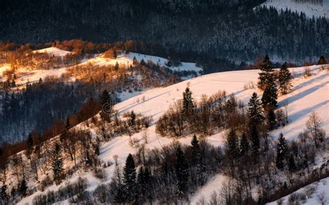 Winter Sunrise in Carpathian Mountains Stock Image - Image of hibernal, outdoor: 104875775