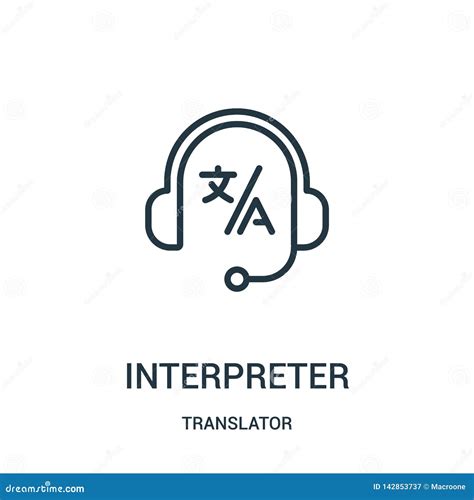 Translator Interpreter Woman Icon, Cartoon Style Vector Illustration ...