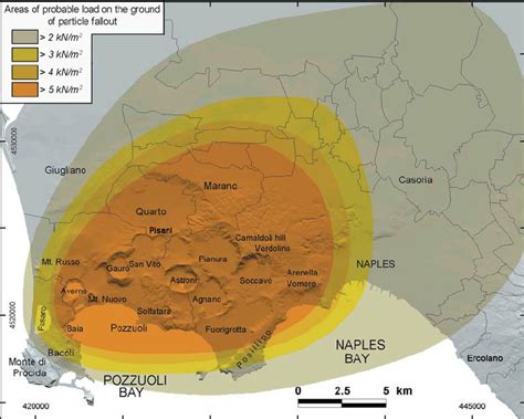 Tephra fallout hazard map of the Campi Flegrei caldera | Download ...