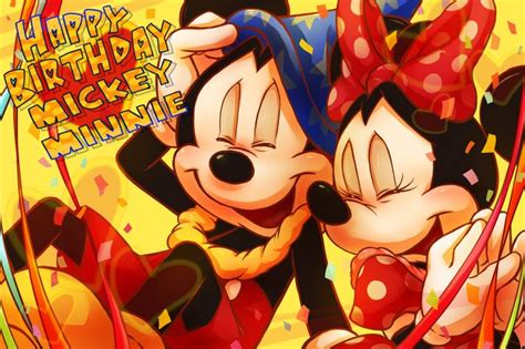 Mickey and Minnie's birthday party. These two look so happy together here! | Mickey, Mickey ...