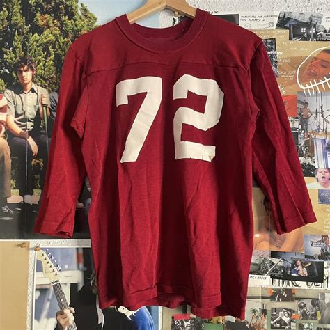 60s true vintage nfl football jersey 8/10 condition... - Depop