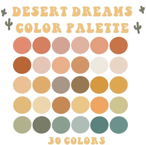 Desert Sunset Color Palette For Procreate And HEX Codes For Adobe Creative Suite And Canva 30 ...