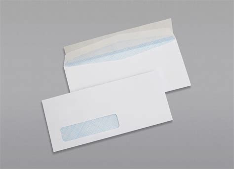 Custom #10 Window Security Tinted Envelopes (Blue) with Peel & Stick