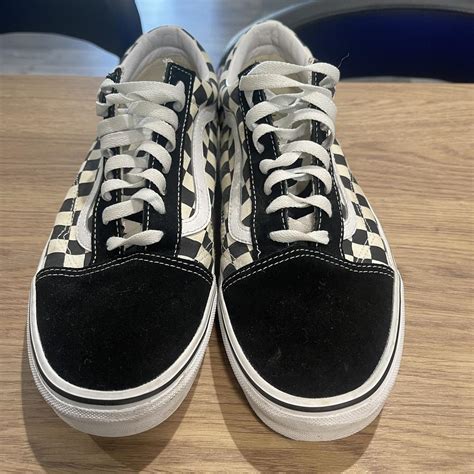 Black and White Checkered Vans Size 11 / Good... - Depop