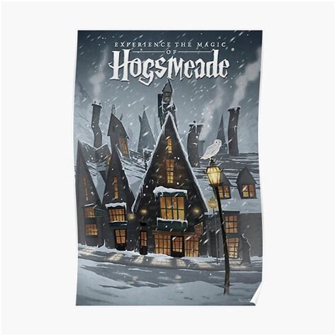 "Visit Hogsmeade - Snowy Town Travel Poster" Poster for Sale by ...