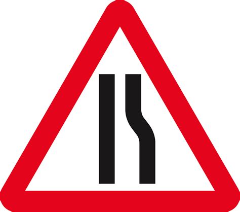 File:Singapore Road Signs - Warning Sign - Road Narrows On Right.png - Wikipedia