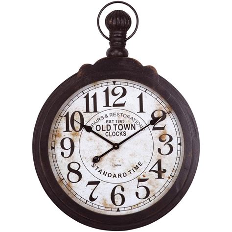 Yosemite Home Decor Old Town Black Wood Timepiece Wall Clock CLKB2A147 - The Home Depot